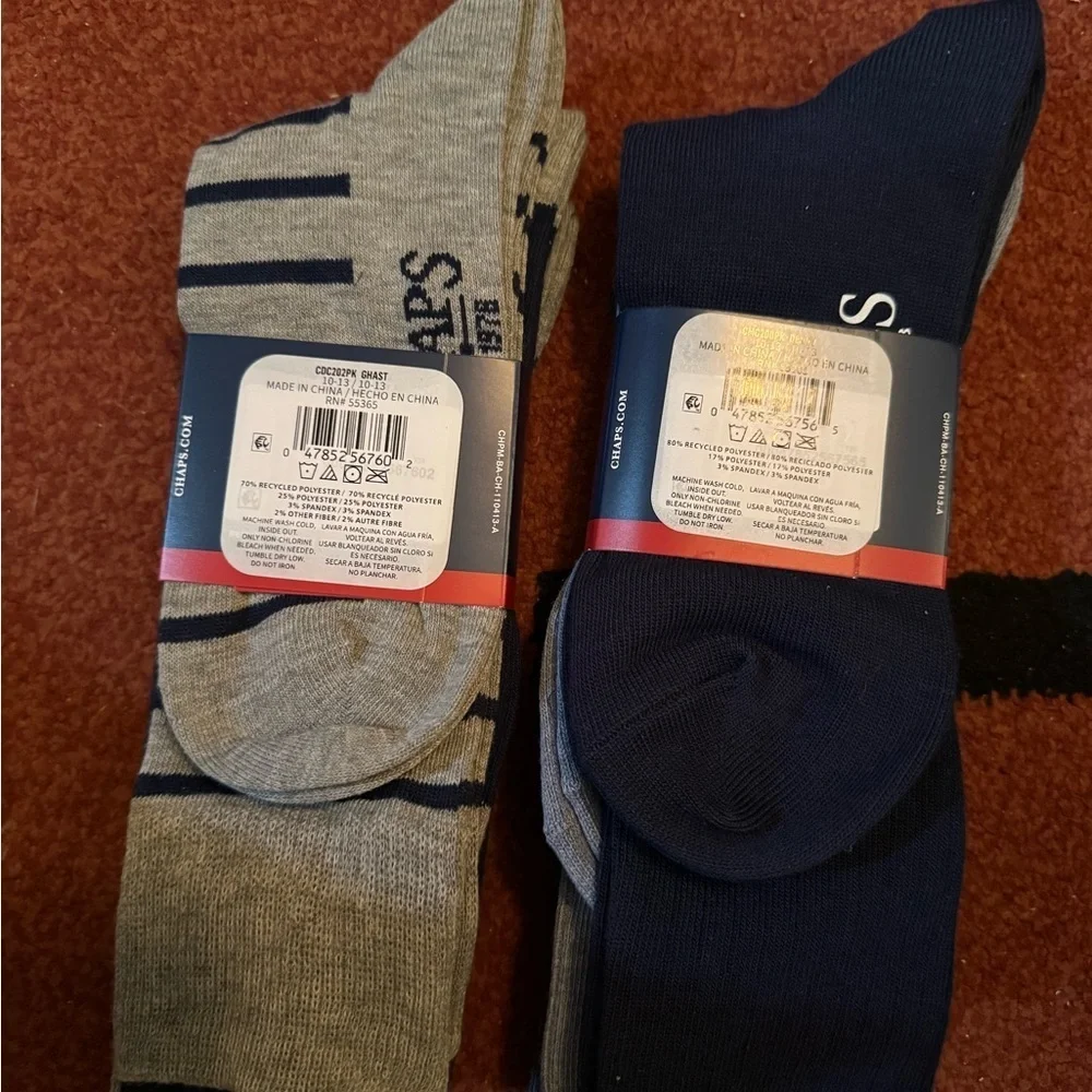 Chaps Classic Dress Dot Crew Socks & Chaps Classic Dress Ribbed Crew Socks 3pk